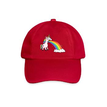 La licorne crache de l’arc-en-ciel dans les nuages - Casquette classique - rouge classique - Devant