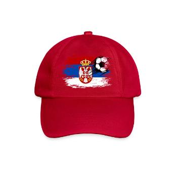 Serbien Flagge Fußball used - Baseballkappe - klassisch Rot - Vorne