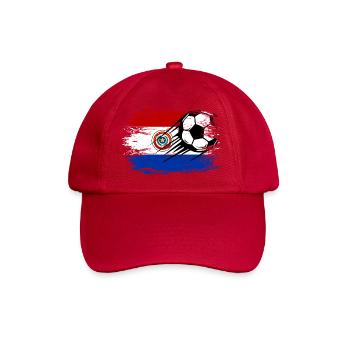 Paraguay Flagge Fußball used - Baseballkappe - klassisch Rot - Vorne