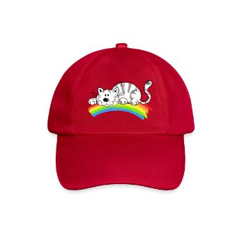 la chance pure - chat mignon sur l'arc en ciel - Casquette classique - rouge classique - Devant