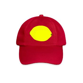 Knall Gelbe Zitrone, Obst, Geschenkidee - Baseballkappe - klassisch Rot - Vorne
