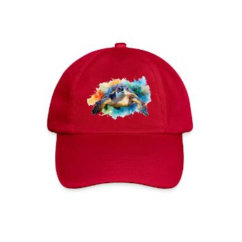 A water turtle in colorful watercolor style - Baseball Cap - classic red - Front