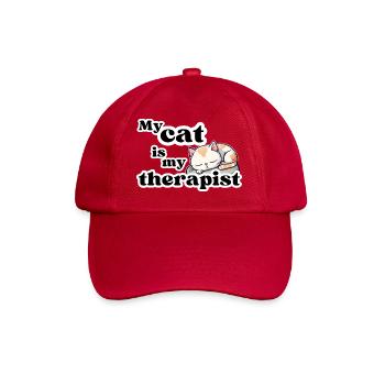 My Cat is My Therapist Cute Sleeping Cat - Baseball Cap - classic red - Front
