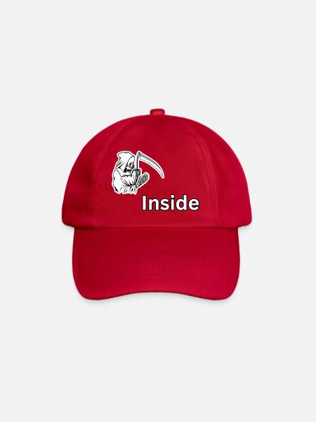 Dead Inside – Dark Skull Reaper Design  - Baseball Cap - classic red