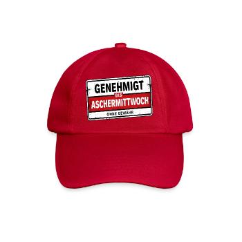 Genehmigt bis Aschermittwoch Satire - Baseballkappe - klassisch Rot - Vorne