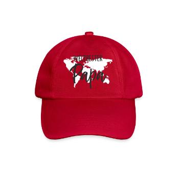 Weltbester Papa – Herzvolles Weltkugel-Design - Baseballkappe - klassisch Rot - Vorne