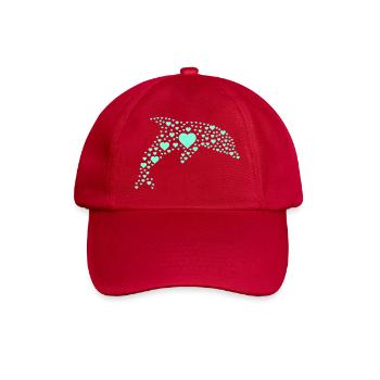 Dolphin Heart Pattern - Baseball Cap - classic red - Front