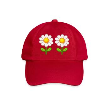 Pixel Daisy Double Flowers - Baseball Cap - classic red - Front