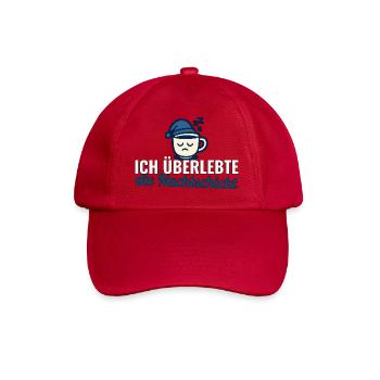 Ich überlebte die Nachtschicht – Pflege Geschenk - Baseballkappe - klassisch Rot - Vorne