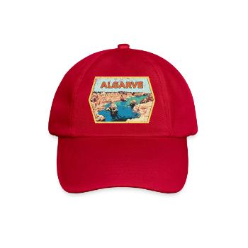 Retro badge, Algarve Portugal, beach summer sun - Baseball Cap - classic red - Front