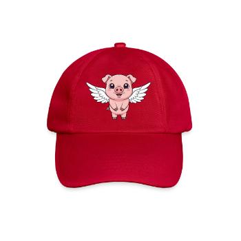 Süßes Schwein Cartoon Engel mit Flügeln Bauernhof  - Baseballkappe - klassisch Rot - Vorne