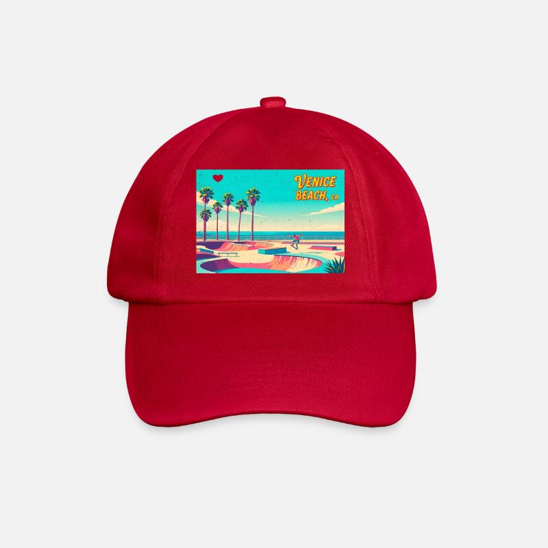 Venice Beach Retro Skater - Baseballkappe - klassisch Rot
