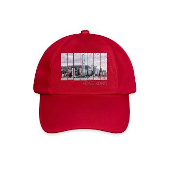 Hong Kong Island Skyline Vintage Panorama Souvenir - Baseballkappe - klassisch Rot - Vorne