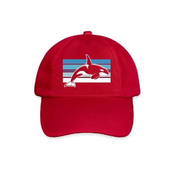 Orca in the ocean strip - Baseball Cap - classic red - Front