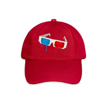 Retro 3D glasses with color effect - Baseball Cap - classic red - Front