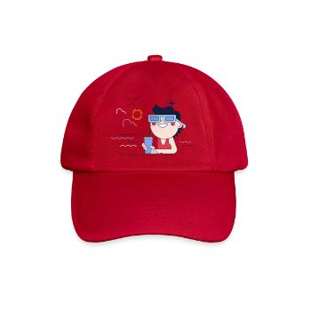 Sommer Strand Urlaub Junge Illustration - Baseballkappe - klassisch Rot - Vorne