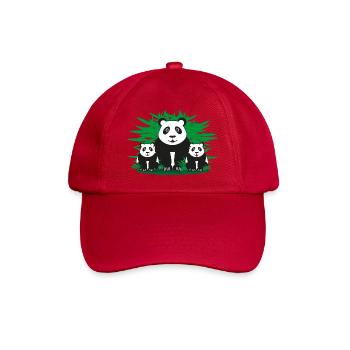 Lustige Panda Familie im Grünen. - Baseballkappe - klassisch Rot - Vorne