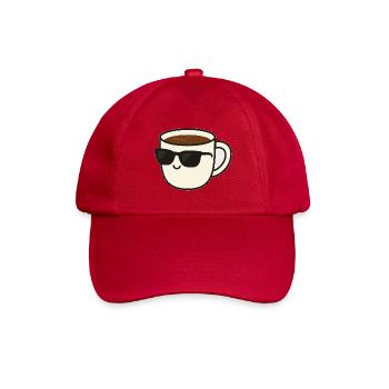 Coffee cup with sunglasses illustration - Baseball Cap - classic red - Front