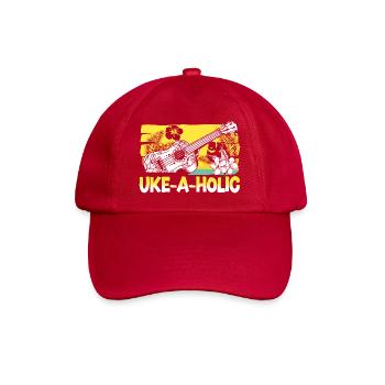 Hawaiian Ukulele Uke Uke-A-Holic - Baseball Cap - classic red - Front