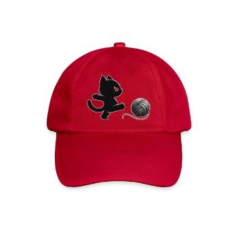 Wütende Katze tritt Wollknäuel – Lustiges Katzenmo - Baseballkappe - klassisch Rot - Vorne