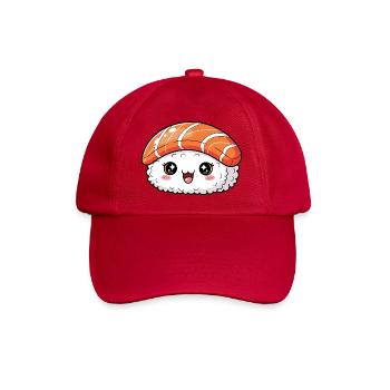 Kawaii Salmon Nigiri Sushi Smile - Baseball Cap - classic red - Front