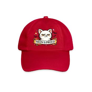 Meow & Proud cat in Halloween tattoo style - Baseball Cap - classic red - Front