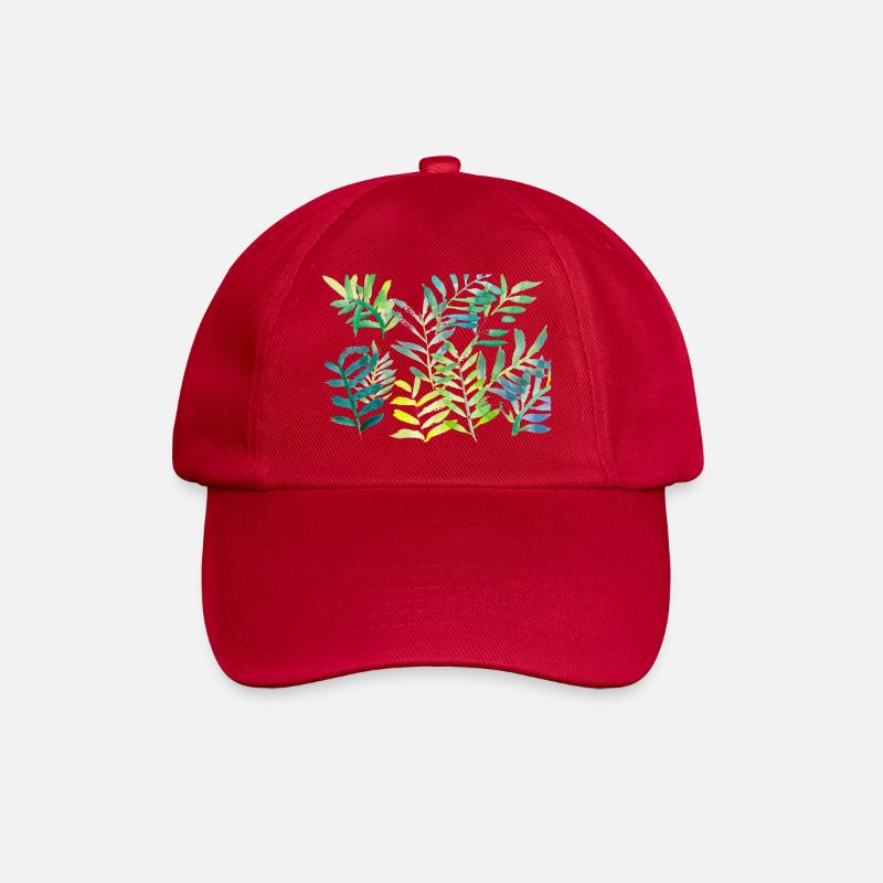 Branches de feuilles aquarelles - Casquette classique - rouge classique