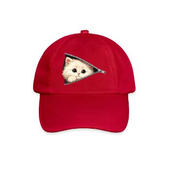 Chat chaton mignon à fermeture éclair - Casquette classique - rouge classique - Devant
