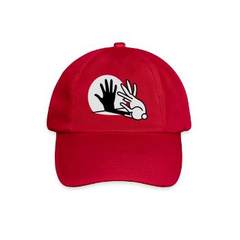 Handschatten Kaninchen 2 clr - Baseballkappe - klassisch Rot - Vorne