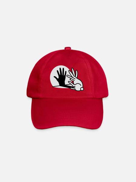 Handschatten Kaninchen 2 clr - Baseballkappe - klassisch Rot