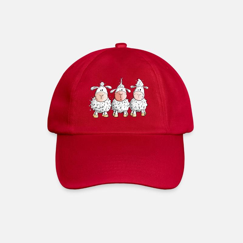 Cooles Schaf TrioI Fun Schafe I Tiermotiv - Baseballkappe - klassisch Rot