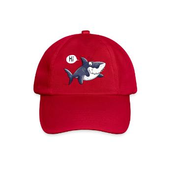 Hai sagt Hi - Haie - Fisch - Haifisch - Raubfisch - Baseballkappe - klassisch Rot - Vorne