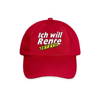 Fun Party Spruch Statement ich will Rente (25) - Baseballkappe - klassisch Rot - Vorne