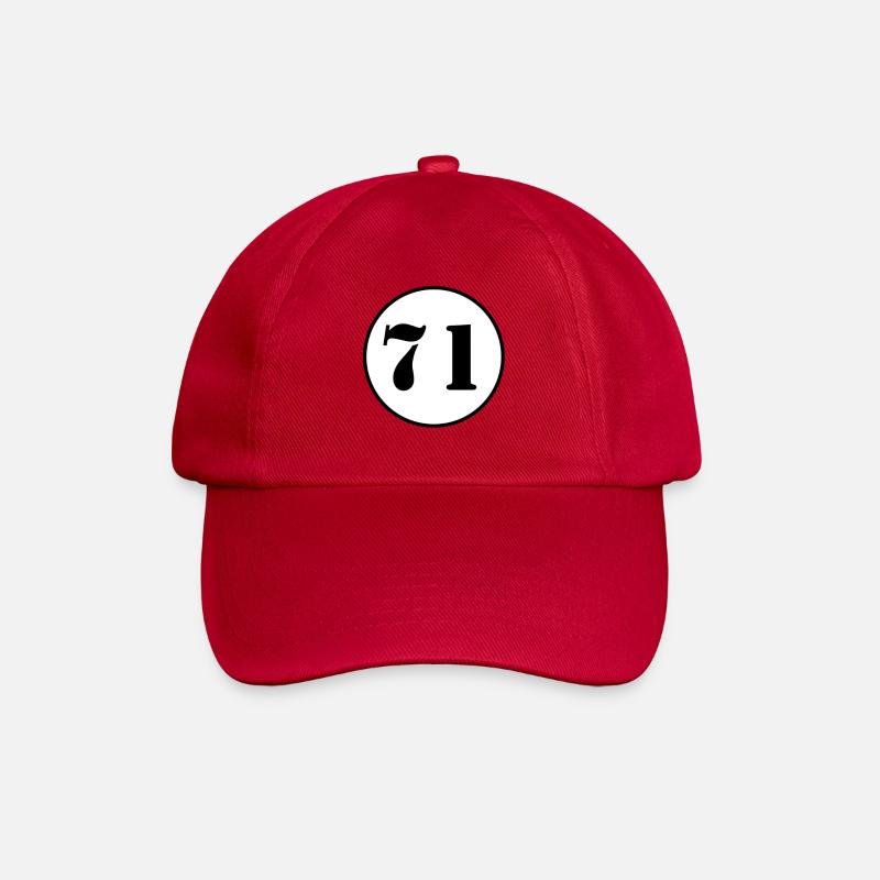 NUMMER 71 Einundsiebzig Geburtstag Geschenk - Baseballkappe - klassisch Rot