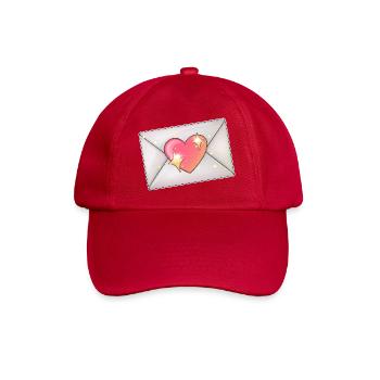 Heart in Envelope Romantic Illustration - Baseball Cap - classic red - Front