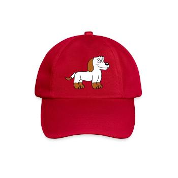 Dog Stands Cute Little Happy Puppy Pet - Baseball Cap - classic red - Front