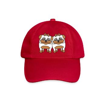 2 chiens carlin filles femmes petites amies équipe filles - Casquette classique - rouge classique - Devant