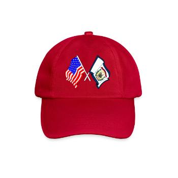 Flag USA and state of West Virginia crossed - Baseball Cap - classic red - Front
