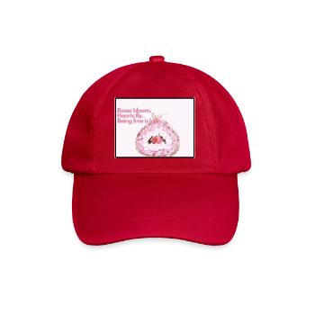 Floral Heart Wings Design - Baseball Cap - classic red - Front