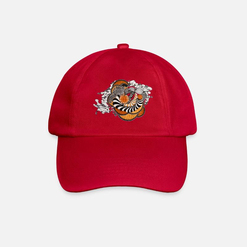 Spirale orange motif noir et blanc - Casquette classique - rouge classique