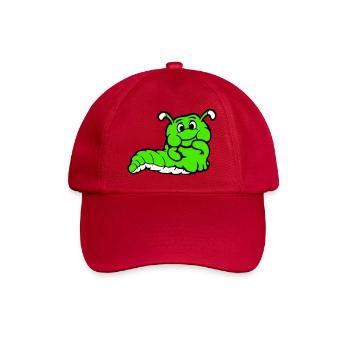 Caterpillar Worm Shy Friendly Curious Looking - Baseball Cap - classic red - Front