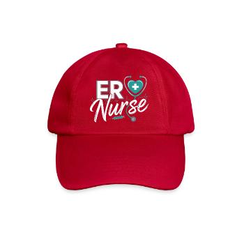 ER Nurse Herz Logo - Baseballkappe - klassisch Rot - Vorne