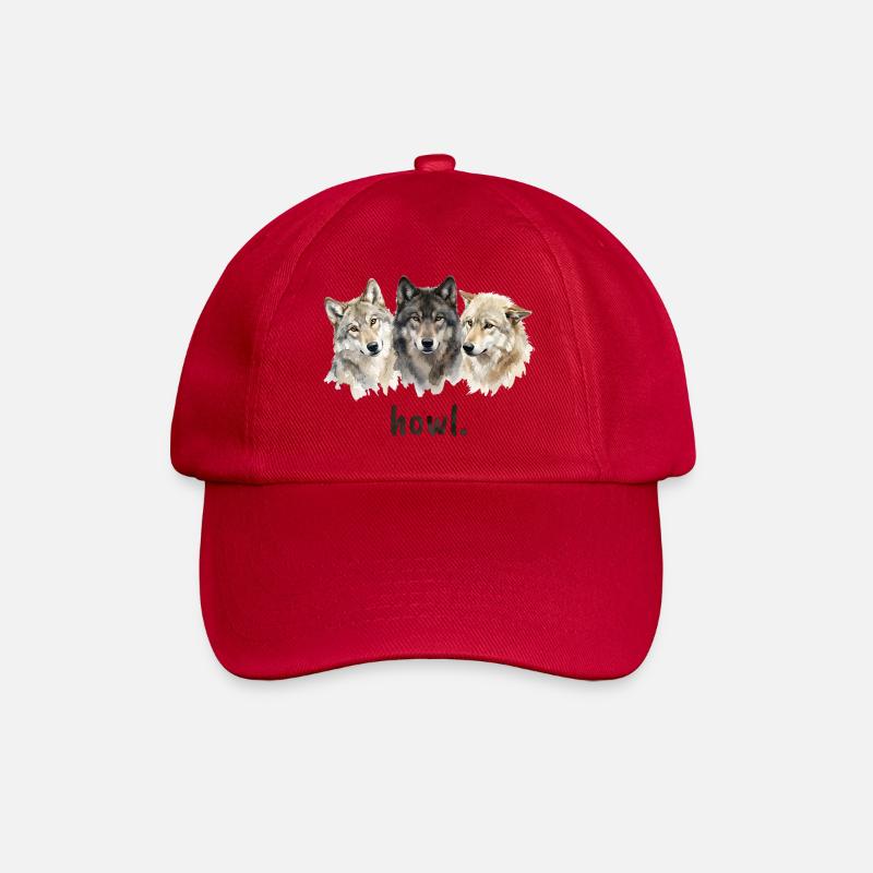 Wolfsgeheul Lustiges Wolfsliebhaber-Geheul - Baseballkappe - klassisch Rot