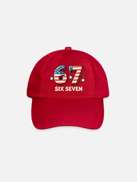 US Flag 67 Memes Six Seven - Baseballkappe - klassisch Rot
