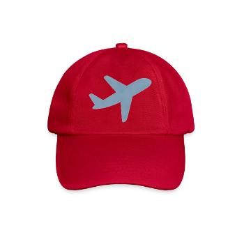 Blaues minimalistisches Flugzeug - Baseballkappe - klassisch Rot - Vorne