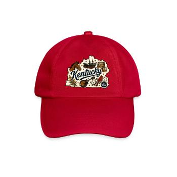 Vintage-Kentucky Bluegrass-Bourbon-Aufkleber - Baseballkappe - klassisch Rot - Vorne