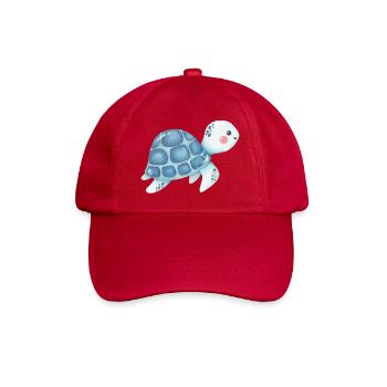 Cuddly turtle blue pattern - Baseball Cap - classic red - Front