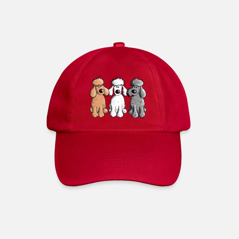 Trois Caniche Drôle - Chien - Chiens - Casquette classique - rouge classique