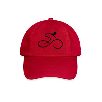 Rennrad Linienkunst Schwarz - Baseballkappe - klassisch Rot - Vorne