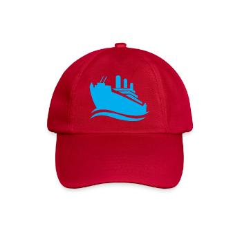 Silhouette de bateau de croisière mer minimaliste - Casquette classique - rouge classique - Devant